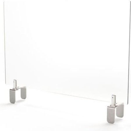GHENT Ghent Partition Extender 29"W x 24"H, Frosted Thermoplastic w/ Attached Clamp PEF2429-A